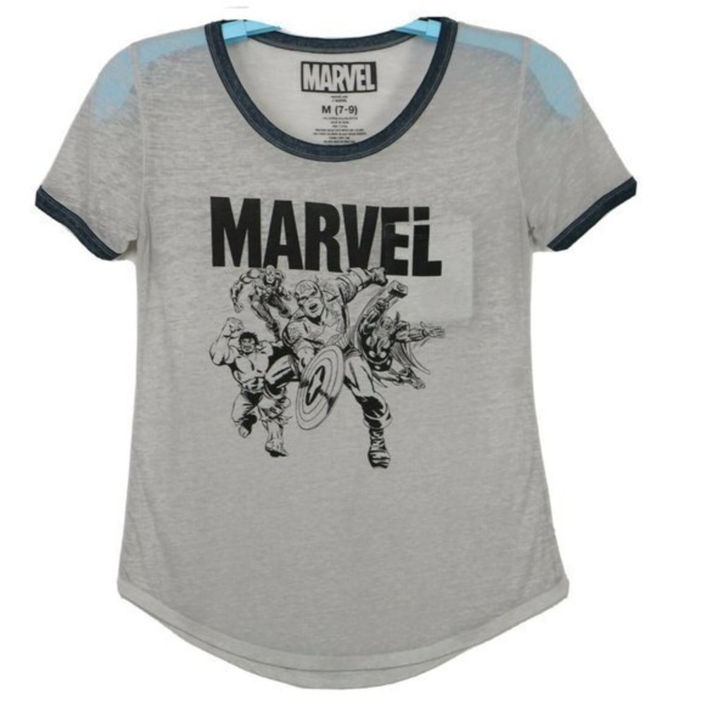 Marvel Comics Captain America T-Shirt Shirt Gray M Medium 7‎ 9